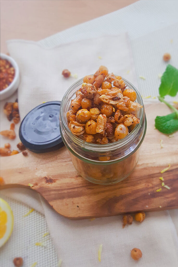 SWEET AND SPICY ROASTED CHICKPEAS storage