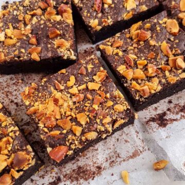 Flourless chickpea brownies slices.