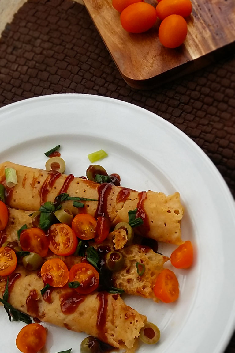 Gluten Free vegan Crepes closeup