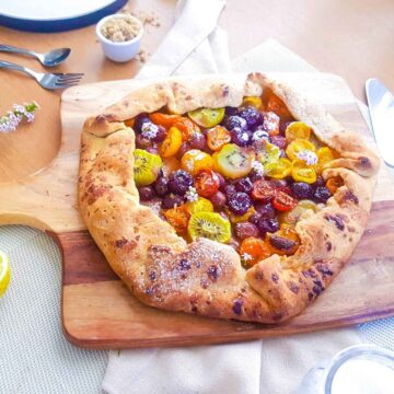 galette placed on a wooden board