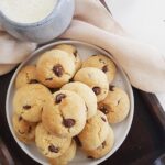 eggless chocolate chip cookies in a plate