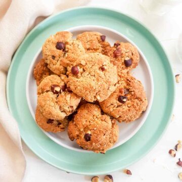 Oatmeal Peanut butter cookies served in a white plate.