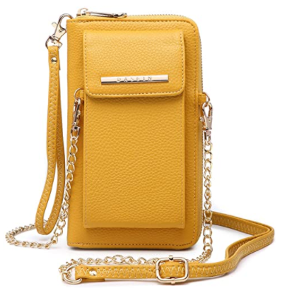 Mustard color Crossbody bag with chain sling