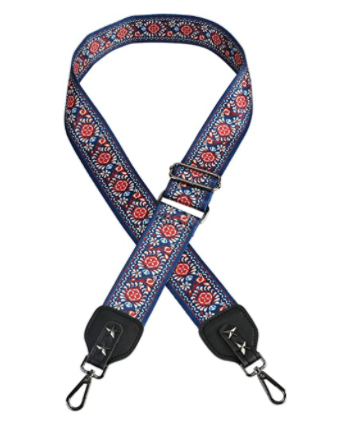 printed guitar strap for vegan crossbody bags