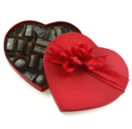 Red Heart shape chocolate box