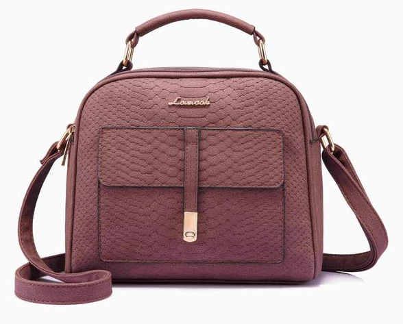 Maroon Vegan leather bag with crossbody strap