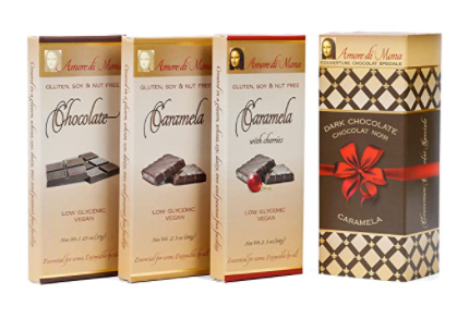 vegan chocolate bars and their box