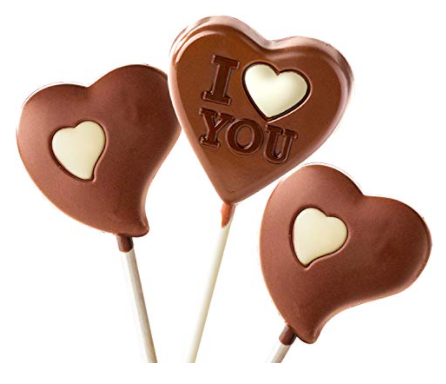 heart shape vegan chocolate lollipops 