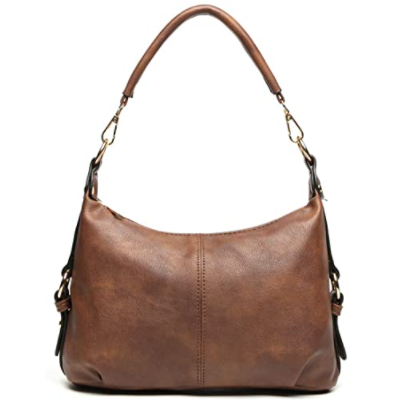 Brown color PU leather crossbody hobo bag