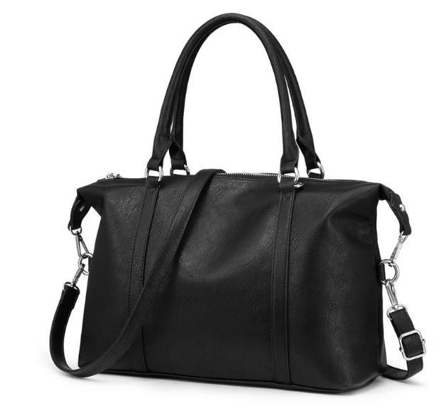 black color vegan leather crossbody hobo bag