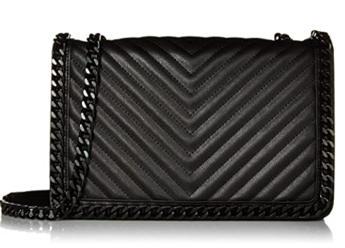 Aldo black vegan crossbody bag with black chain