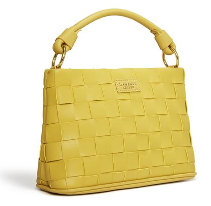 mustard color vegan crossbody handbag with strap
