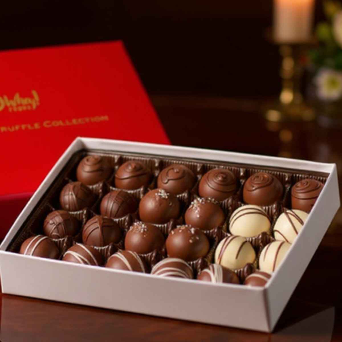 Assorted vegan truffle box.