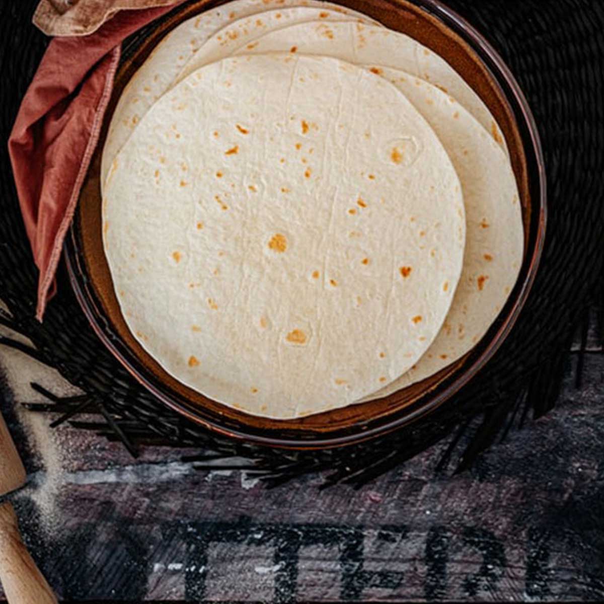 stack of vegan tortillas