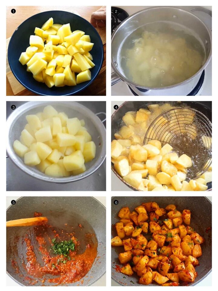 Step by step process of batata harrah