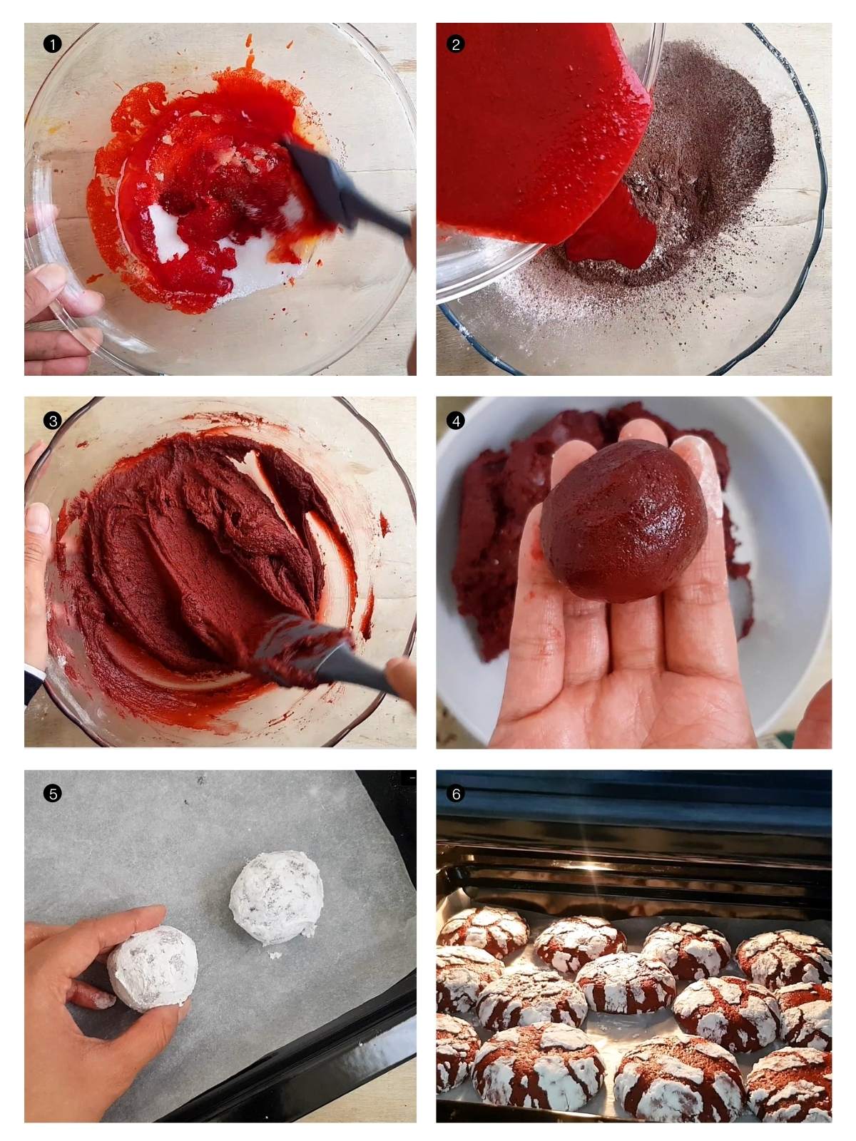 step by step procedure to make vegan red velvet cookies