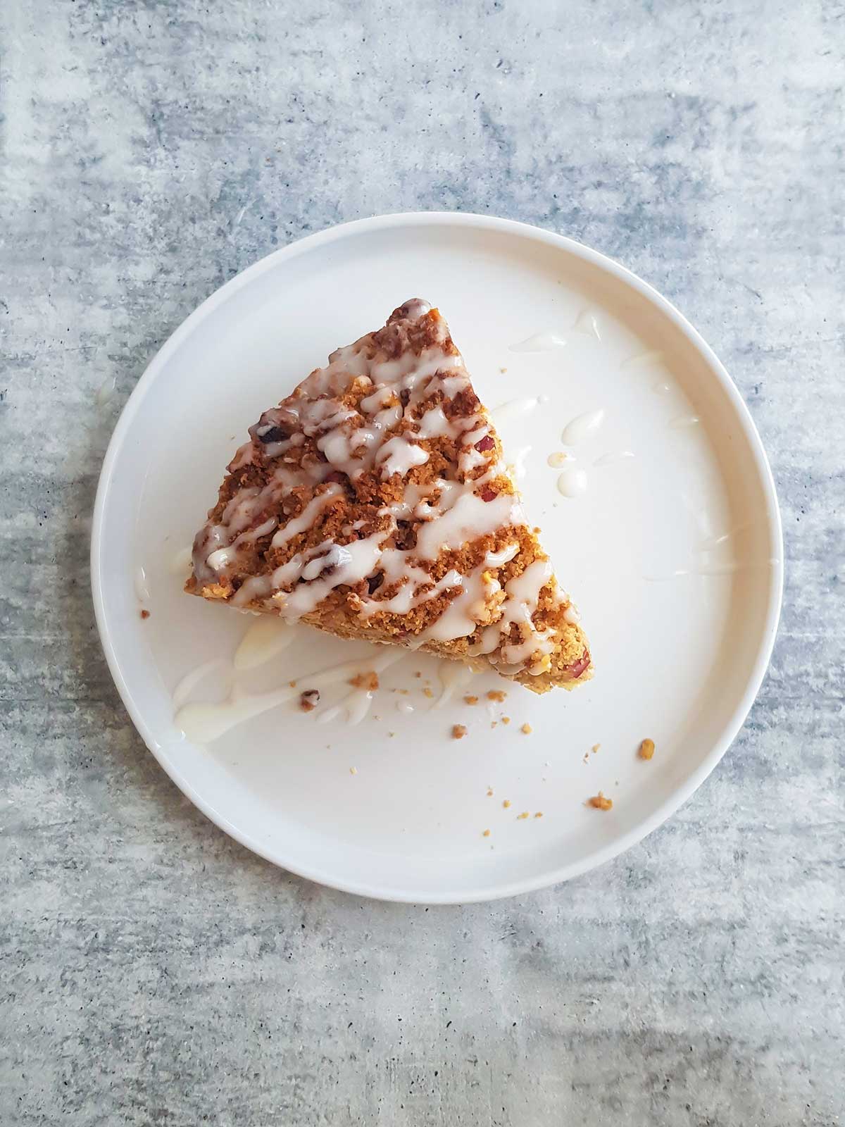 vegan coffee cake slice