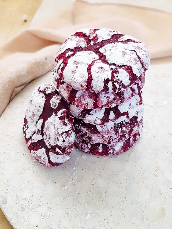 red velvet crinkle cookies 