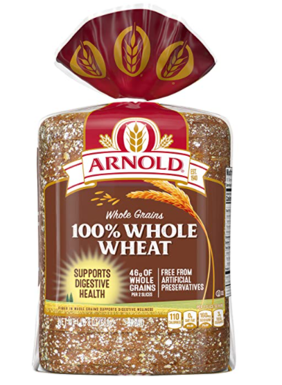 Arnold100% Whole Wheat Bread, Baked with Simple vegan Ingredients