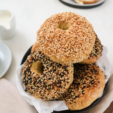 vegan bagel stack