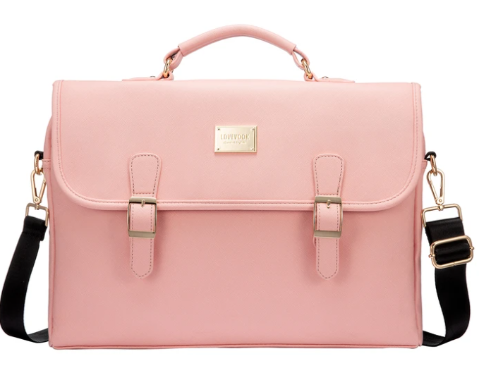 pink color vegan messenger bag