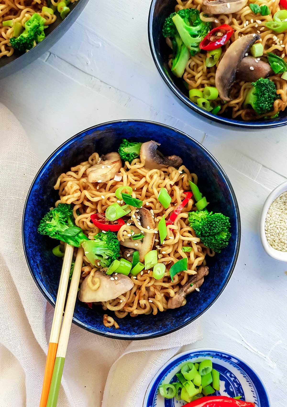 Vegan Ramen Stir fry in a bowl