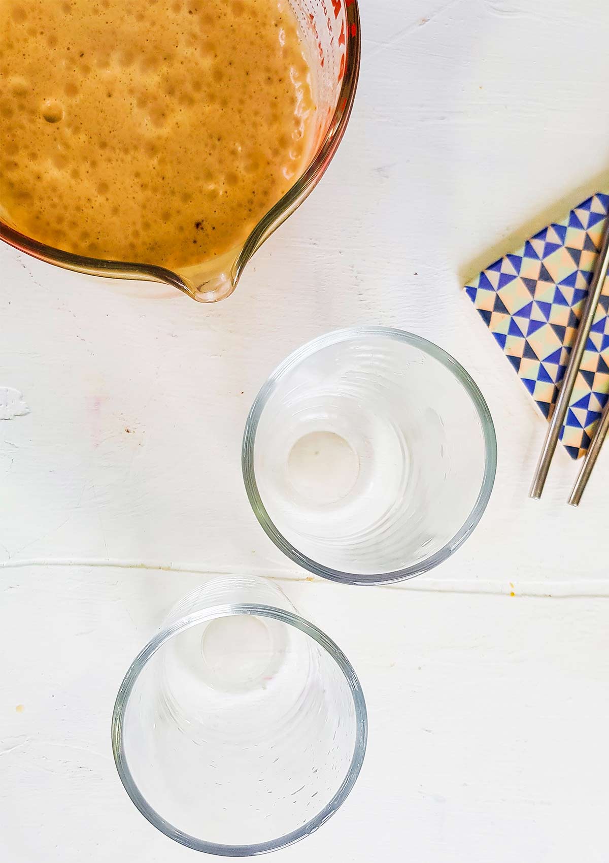 coffee and two glasses