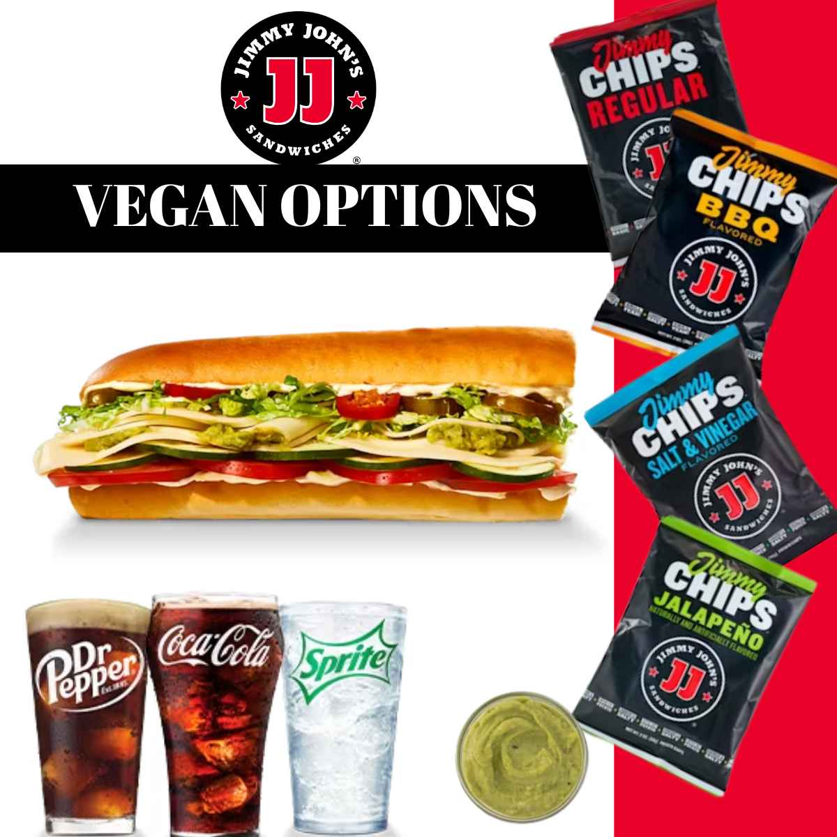 Vegan food options at Jimmy Johns images.
