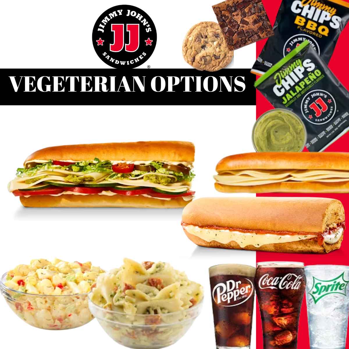 Vegetarian food images at Jimmy Johns.