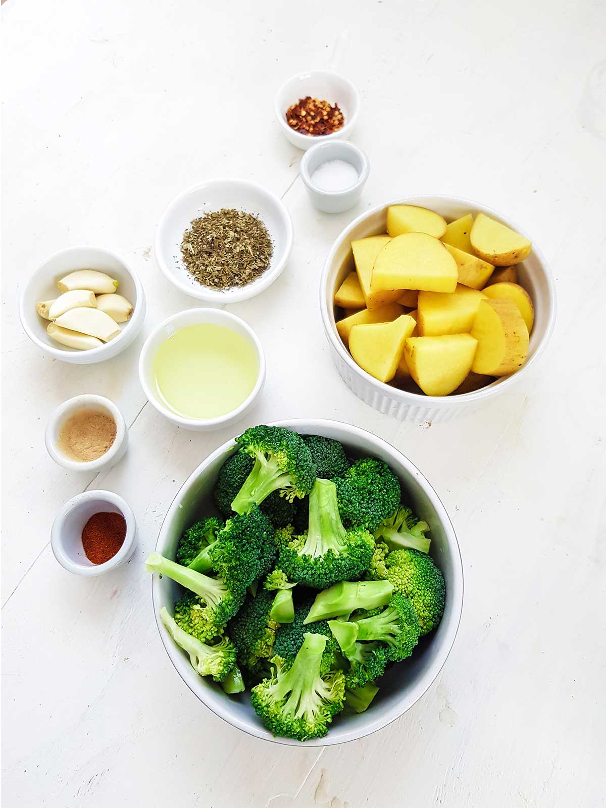 Roasted Broccoli and potatoes ingredients