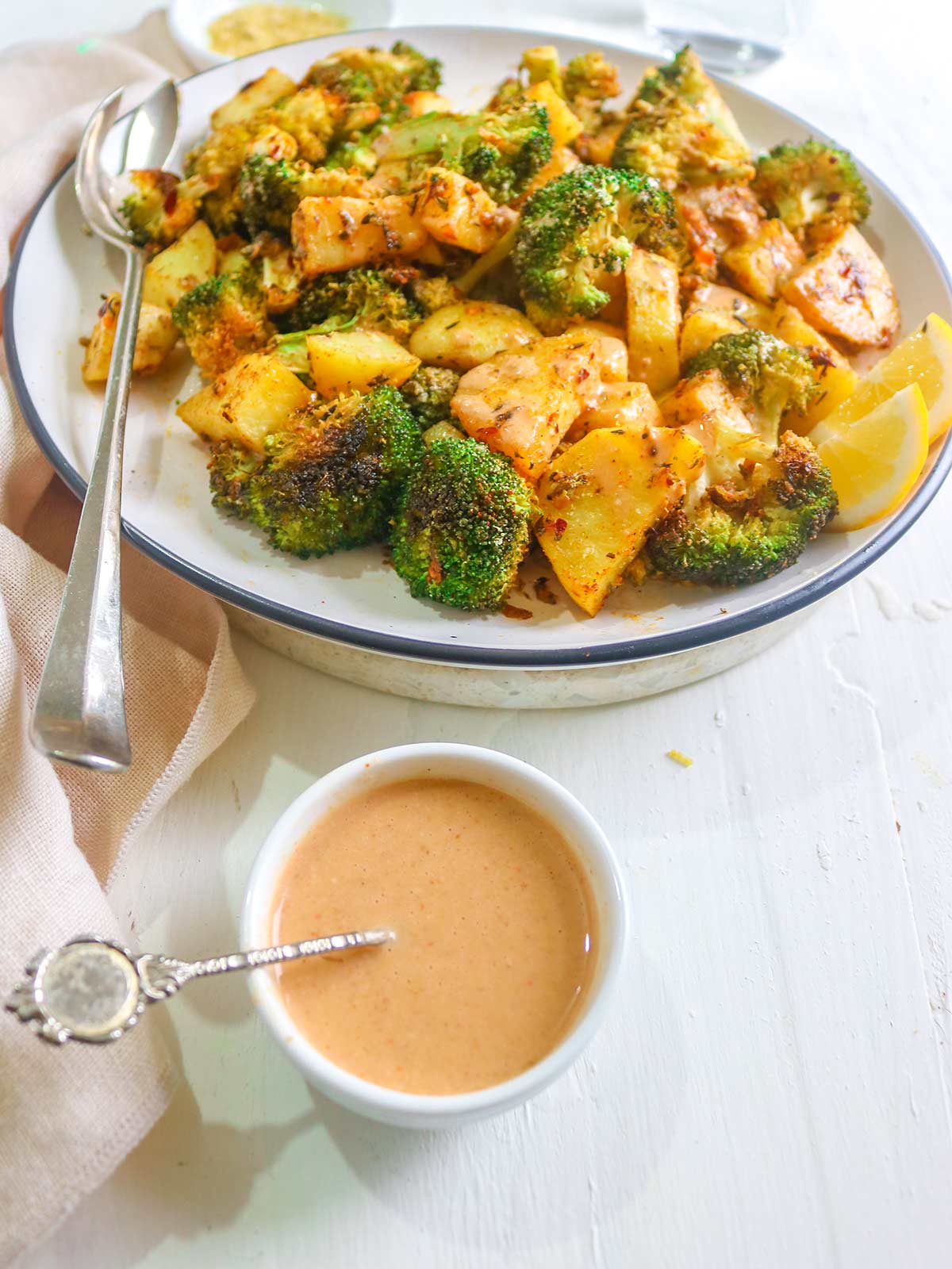 roasted veggies with tahini sauce