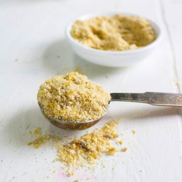 VEGAN PARMESAN CHEESE IN A SPOON