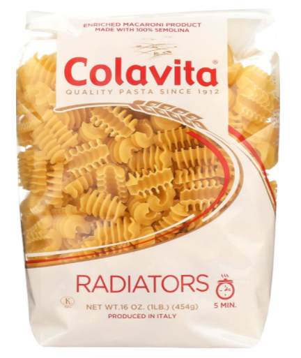Colavita radiators vegan pasta 