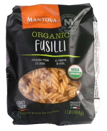 Mantova fusilli vegan pasta brand