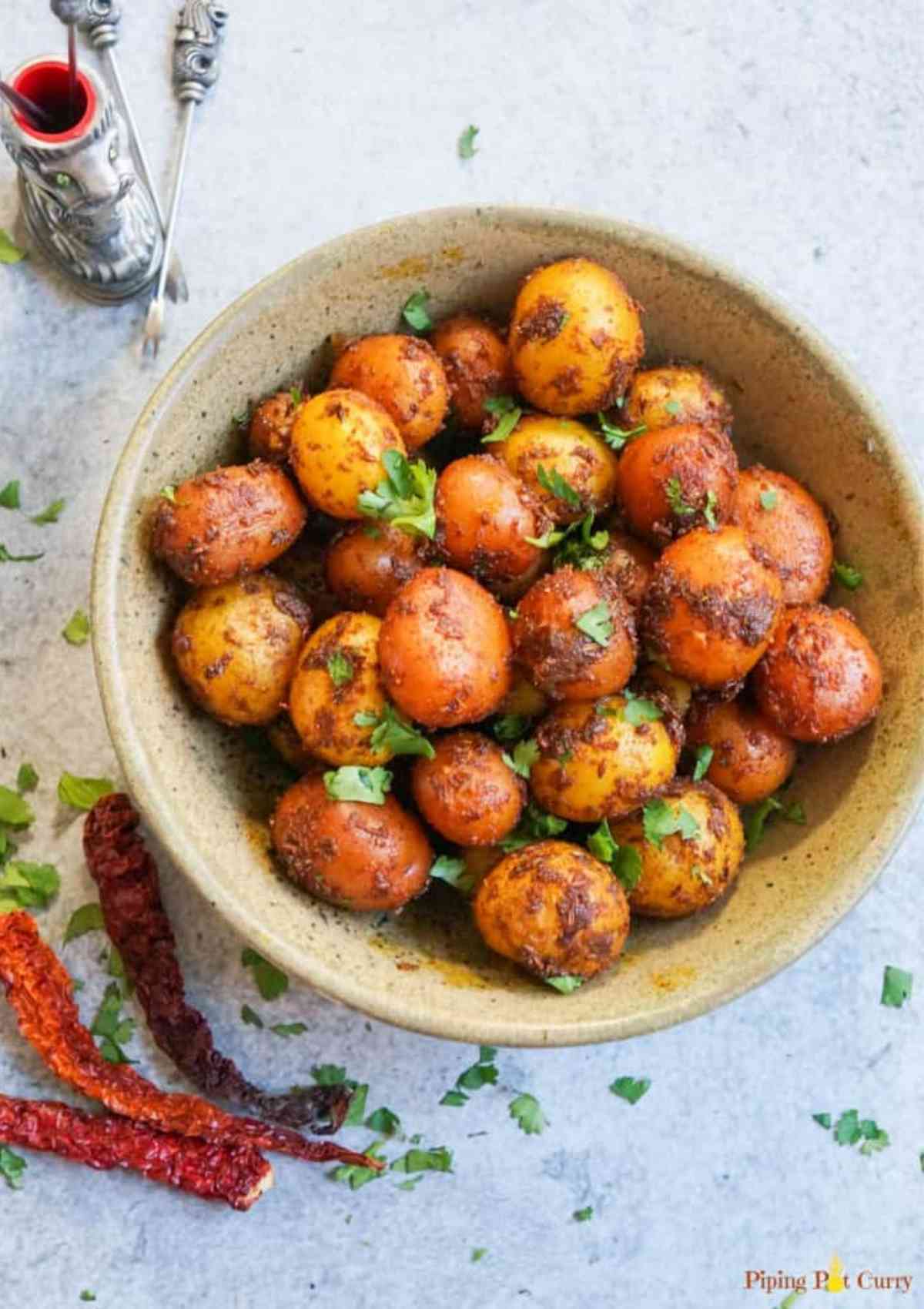 bay potatoes in a skin color bowl