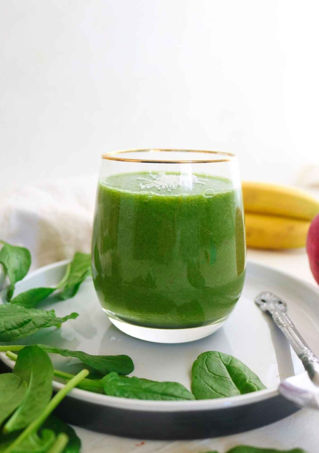 Apple Banana Spinach Smoothie Get Set Vegan