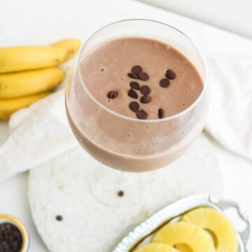 Chocolate Pineapple Smoothie in a glass