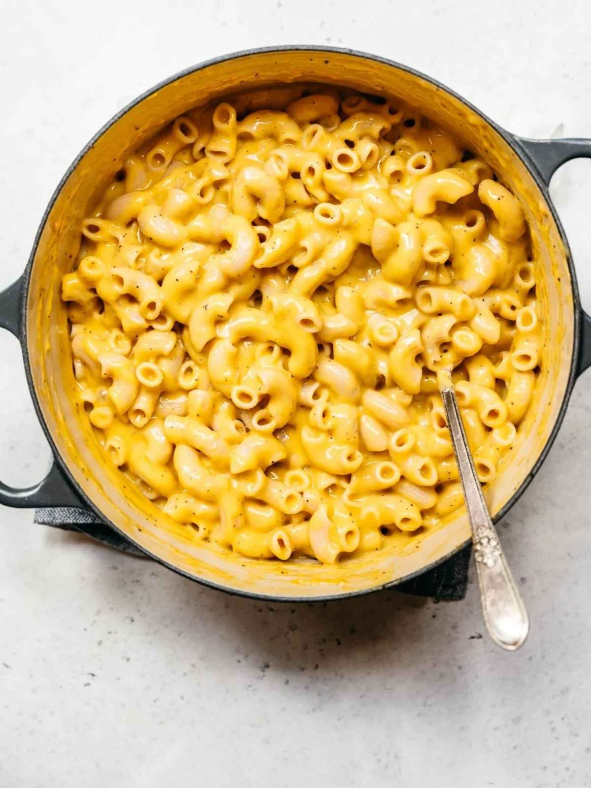 vegan mac and cheese in a bowl