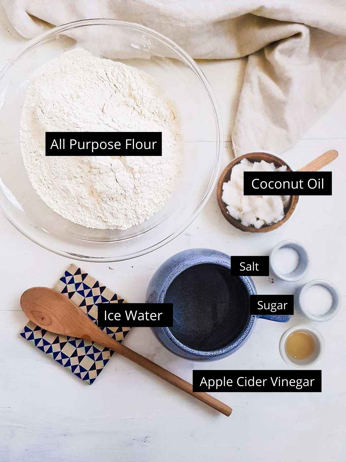 Ingredients for making vegan galette