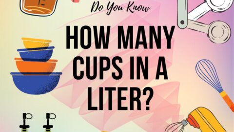 pink color Image saying how many cups in a liter.