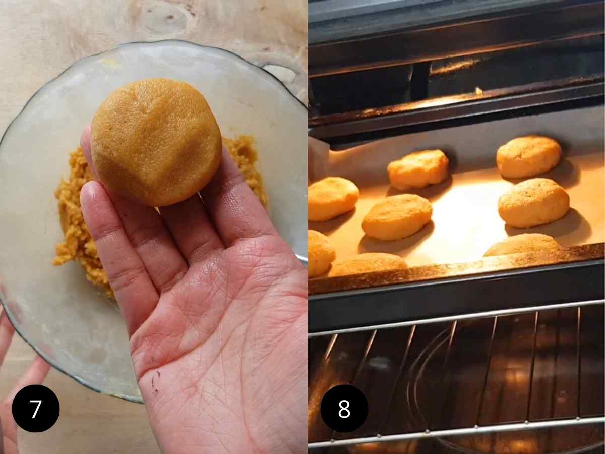 Shaping and baking the cookies.