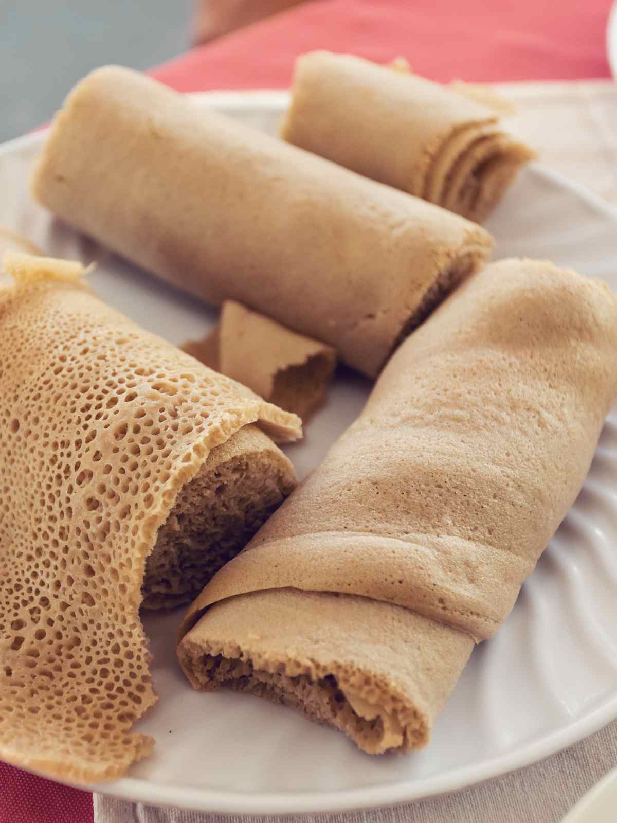 Injera bread made with teff flour.
