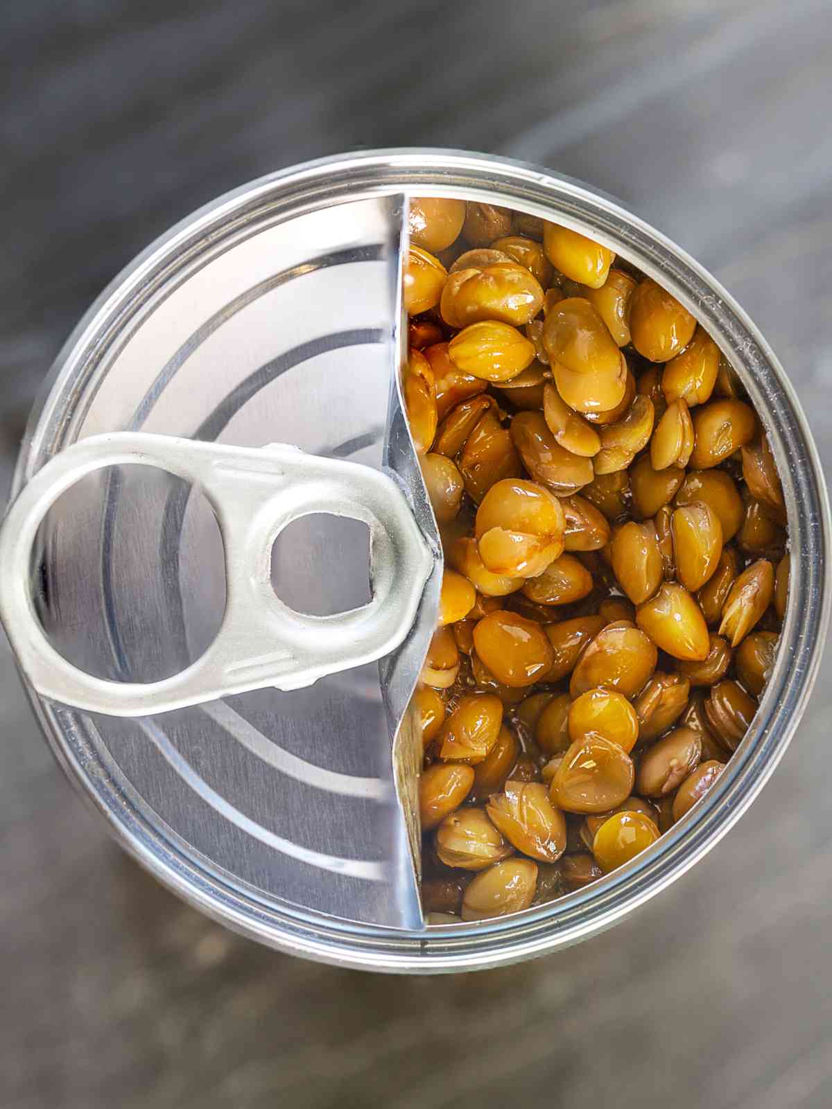 Canned brown lentils.