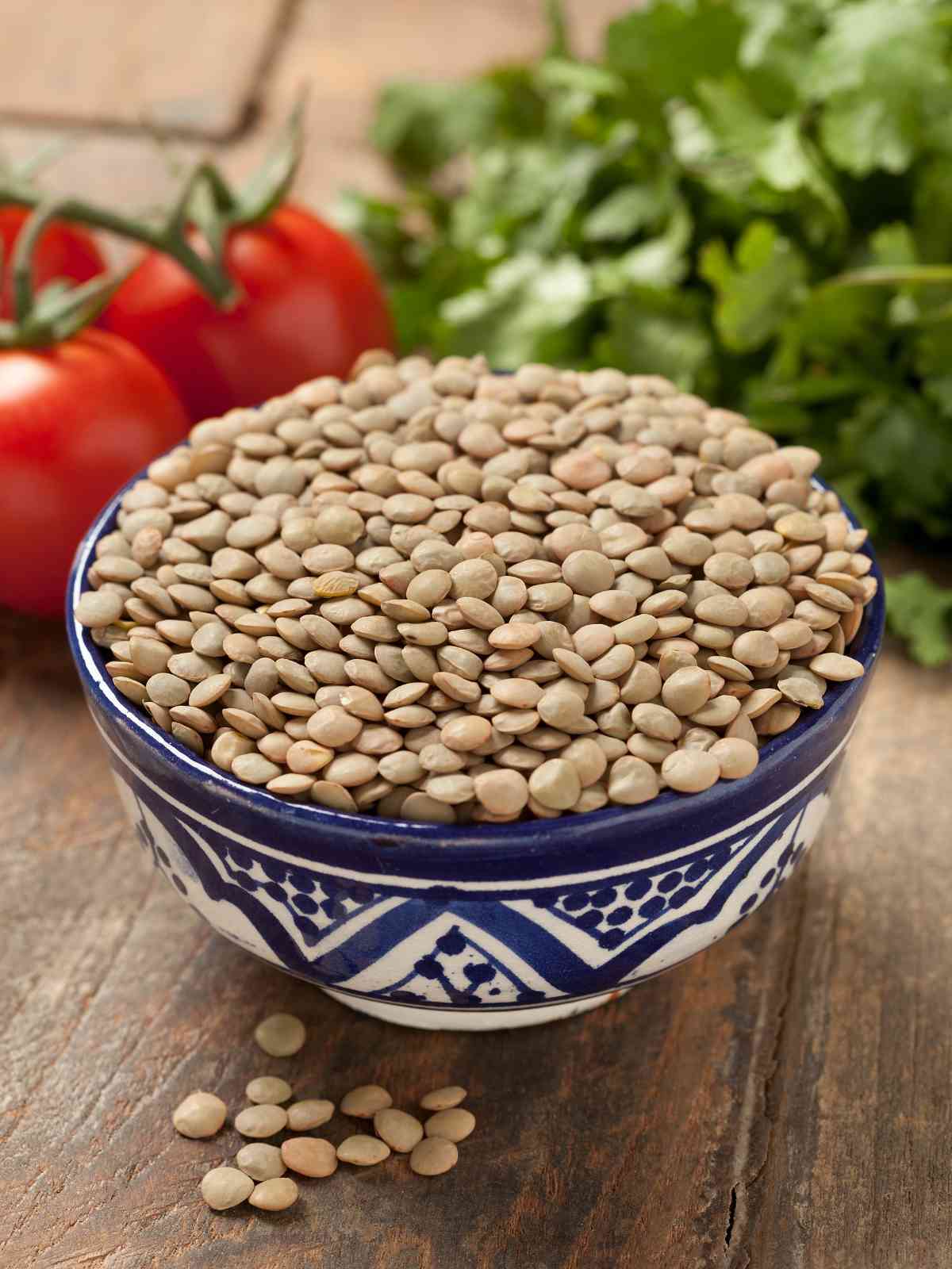Brown Lentils in a bowl.