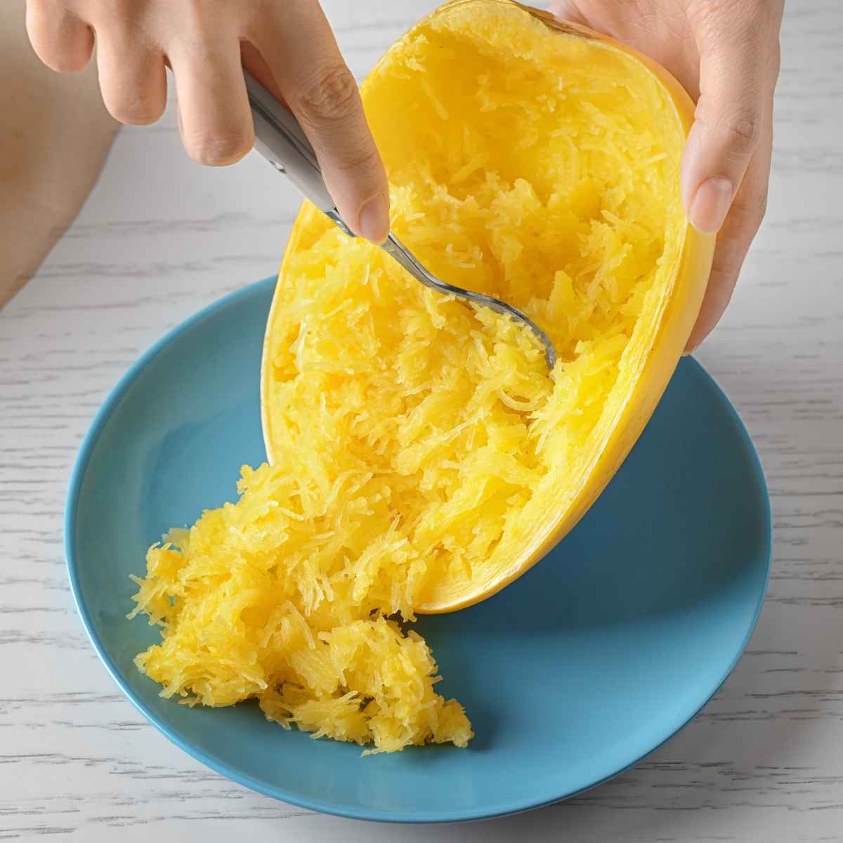 Spaghetti squash strands.