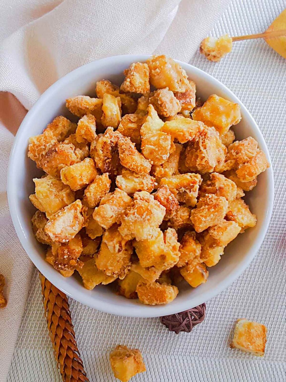 Salted Caramel Bread Croutons Get Set Vegan