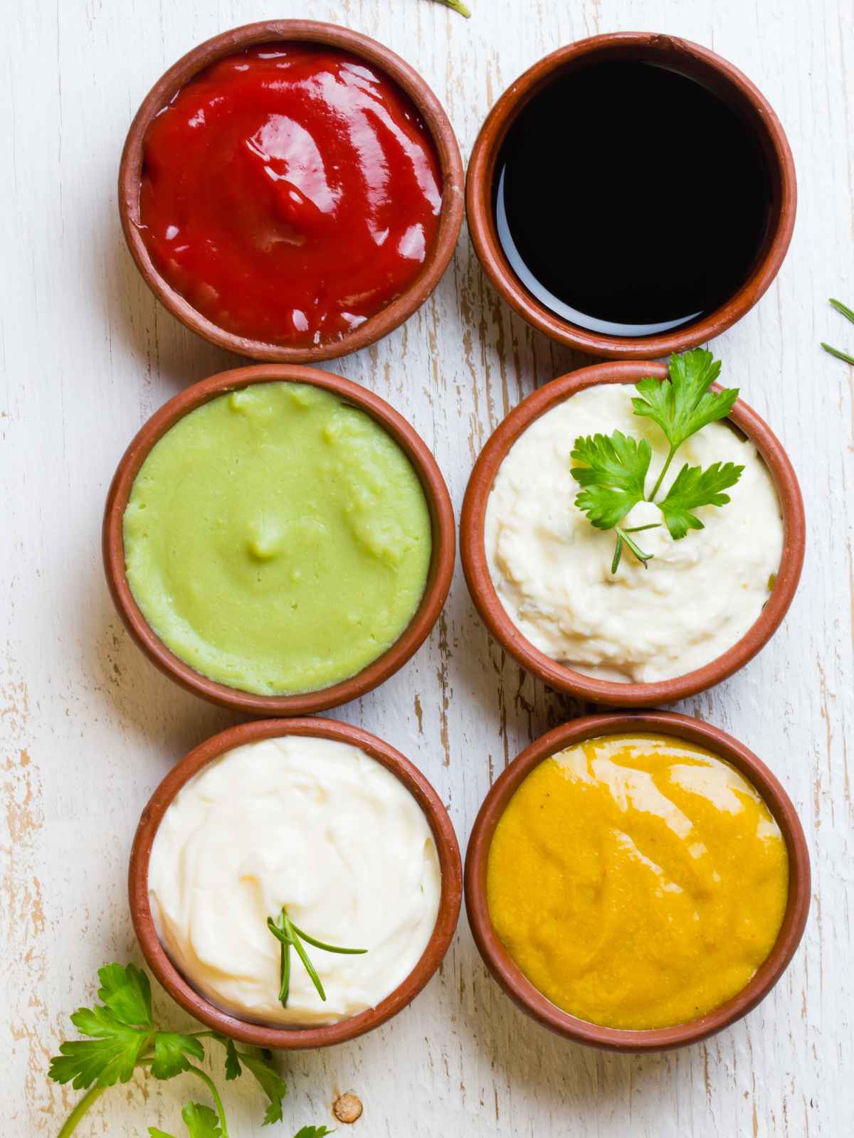 Variety of vegan sauces.