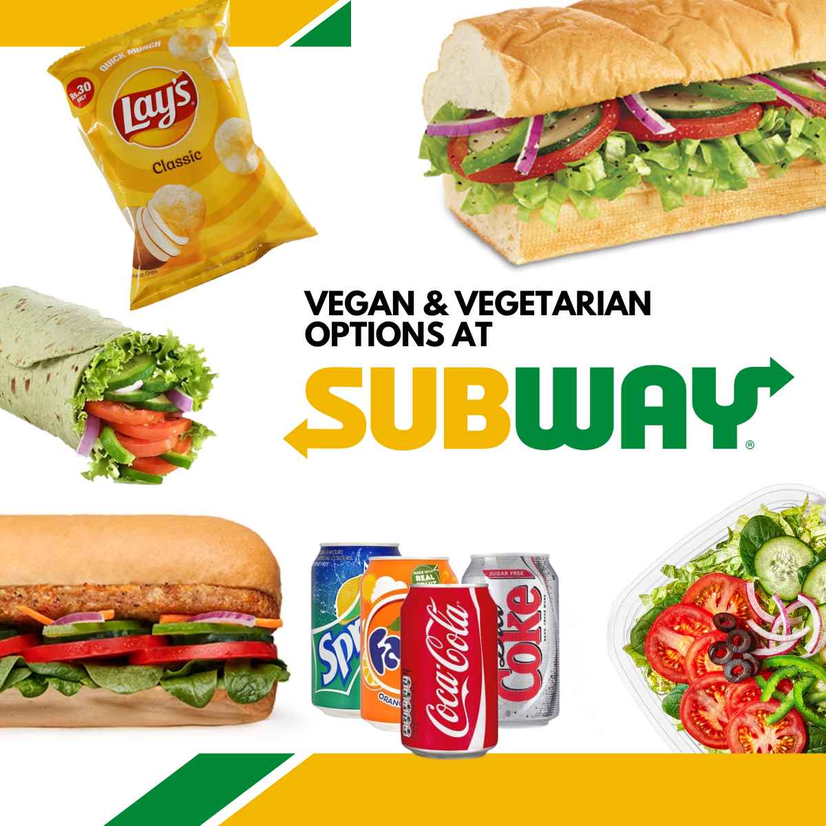 Vegan and vegetarian options at subway.