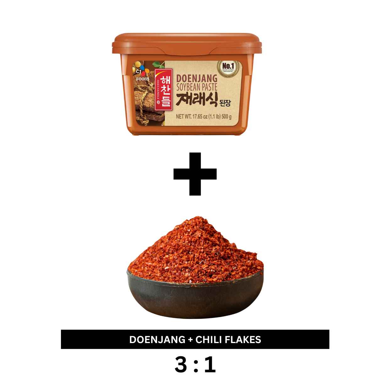 Doenjang paste and Red Chili Flakes 