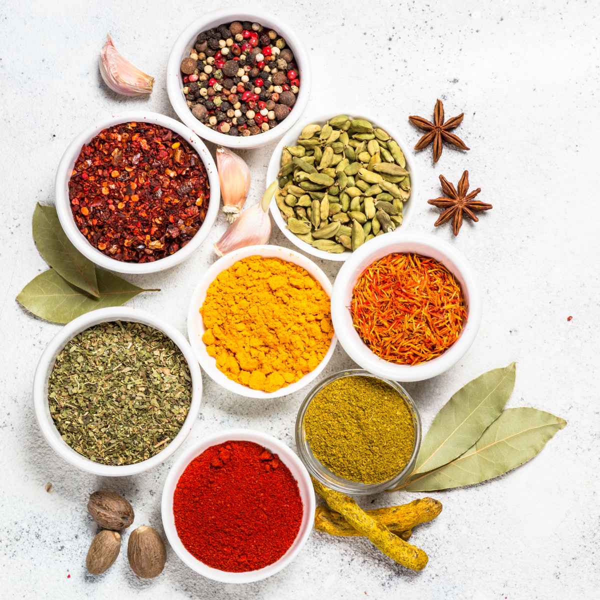 spices and herbs.